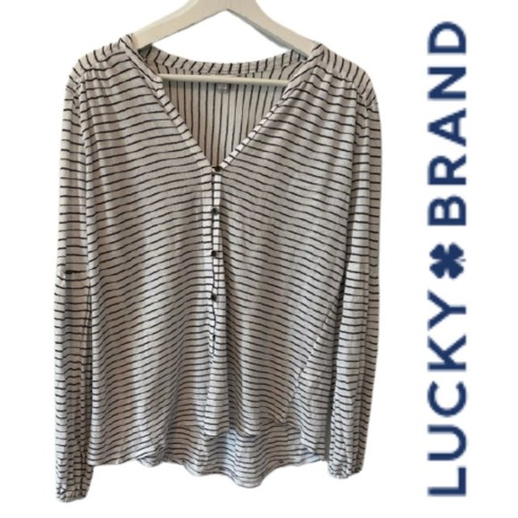 LUCKY Brand Striped Knit Top - Picture 1 of 10